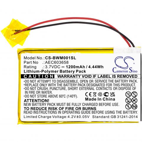 Batteria per bw aec603658 gasalert microclip gas detec