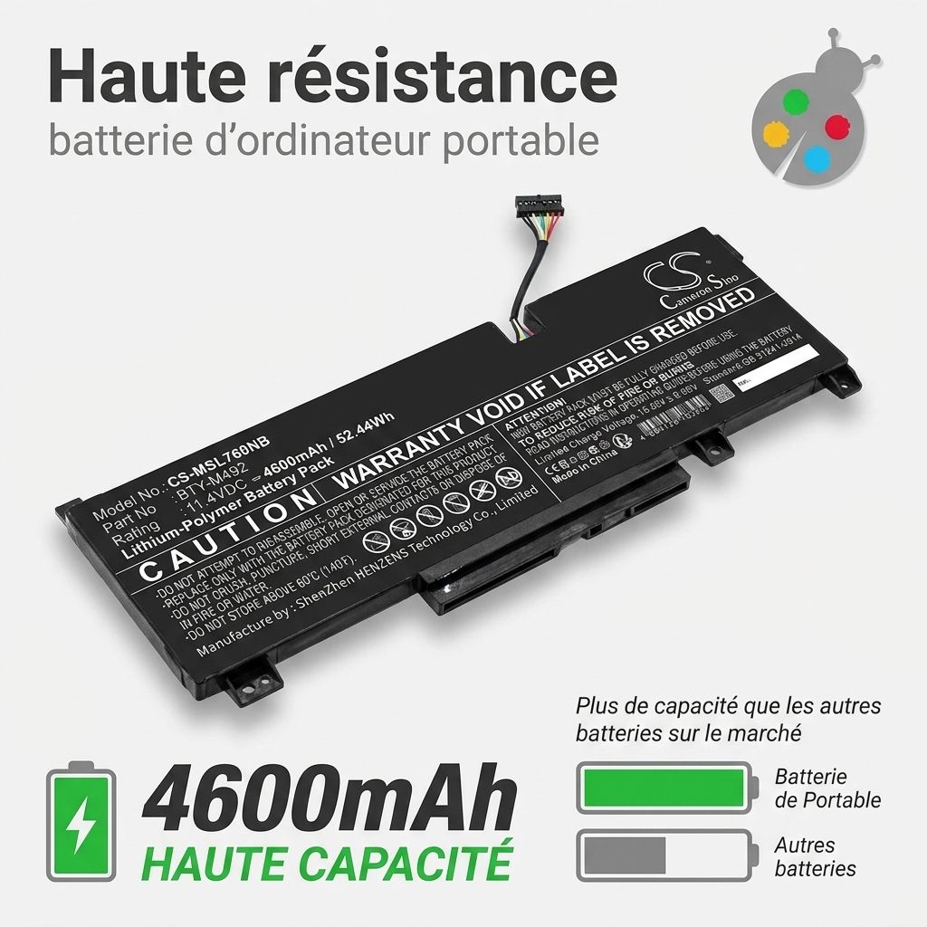 Batteria computer portatile msi katana gf76 connecteur blanc
