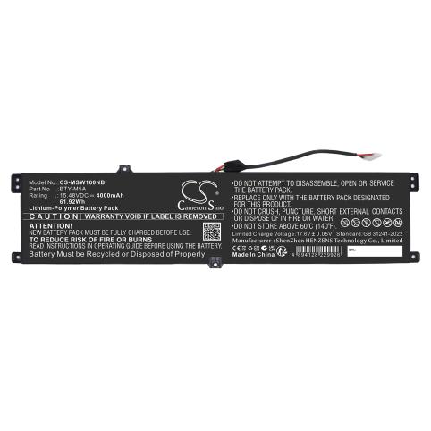 Batteria per msi sword 16 hx b14vfkg-056uk