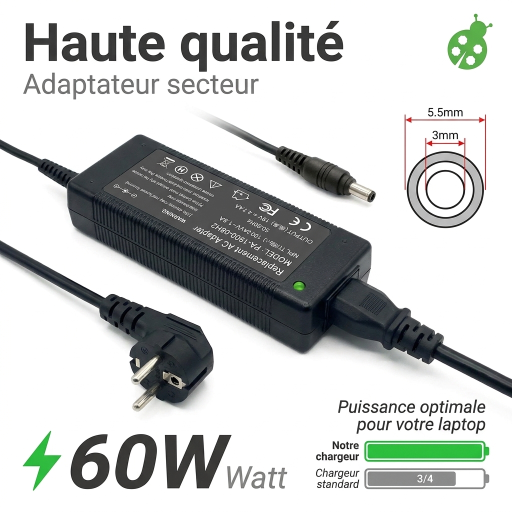 Caricabatterie per samsung np r730 ja01fr