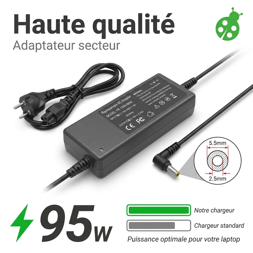 Caricabatterie computer portatile essentielb smart mouv 1701