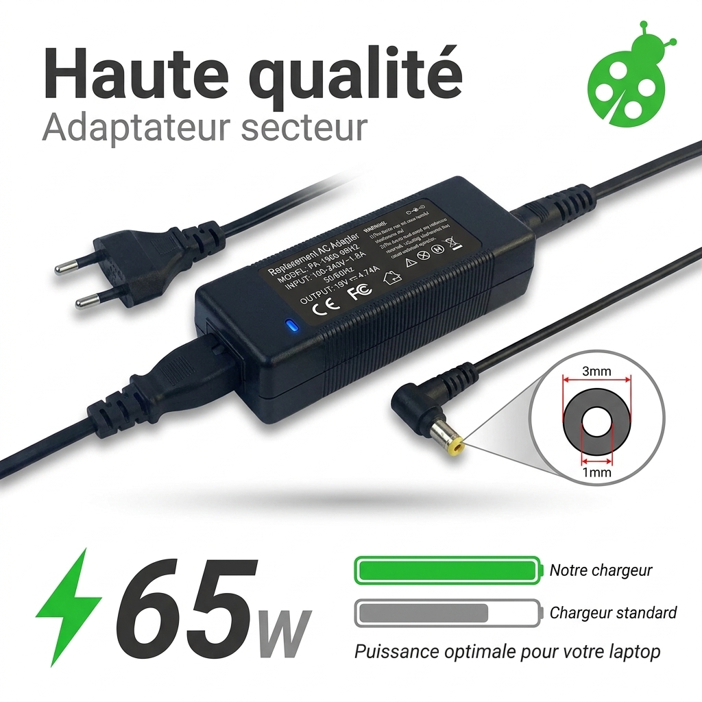 Caricabatterie computer portatile acer aspire a515 55