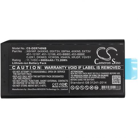 Batteria per computer portatile dell latitude 12 7204