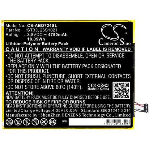 Batteria  amazon 26s1021 k72ll3