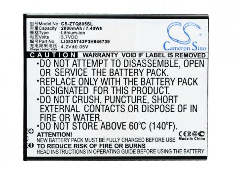 Batteria telefono zte q805t