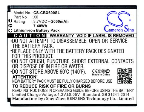 Batteria telefono cubot x6