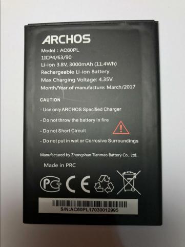 Batteria telefono archos platinum 60