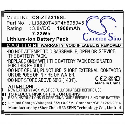 Batteria per telefono zte li3820t43p4h695945 blade vantage 2 batteria