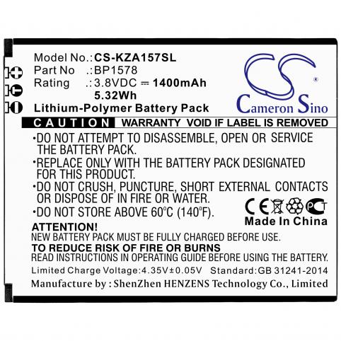 Batteria  kazuna bp1578 etalk