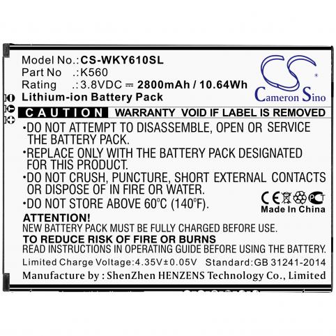 Batteria per telefono wiko k560 w k560 batteria